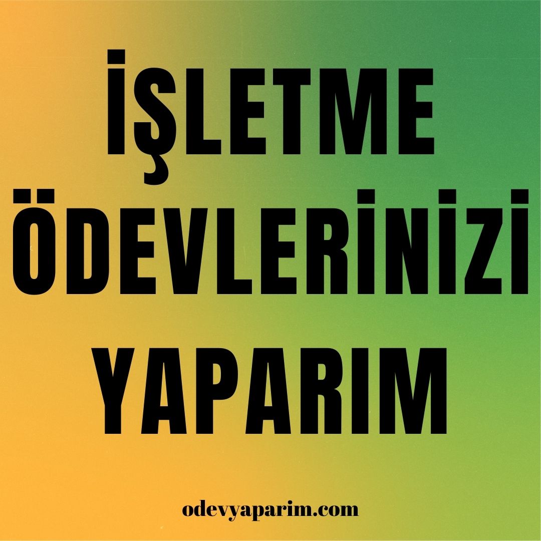İşletme ödevlerinizi yaparım